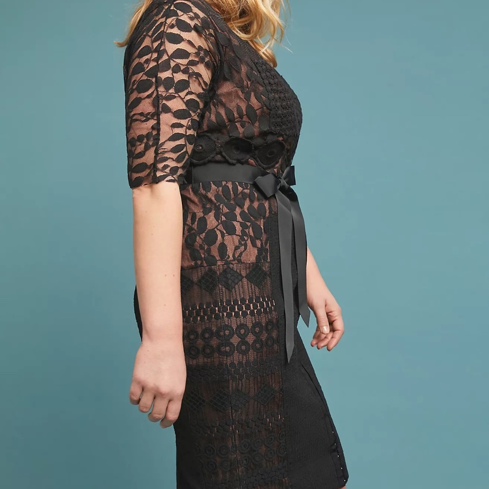 NWT Anthropologie Byron Lars Beguile Black Carissima Sheath Dress 14 - Picture 4 of 9